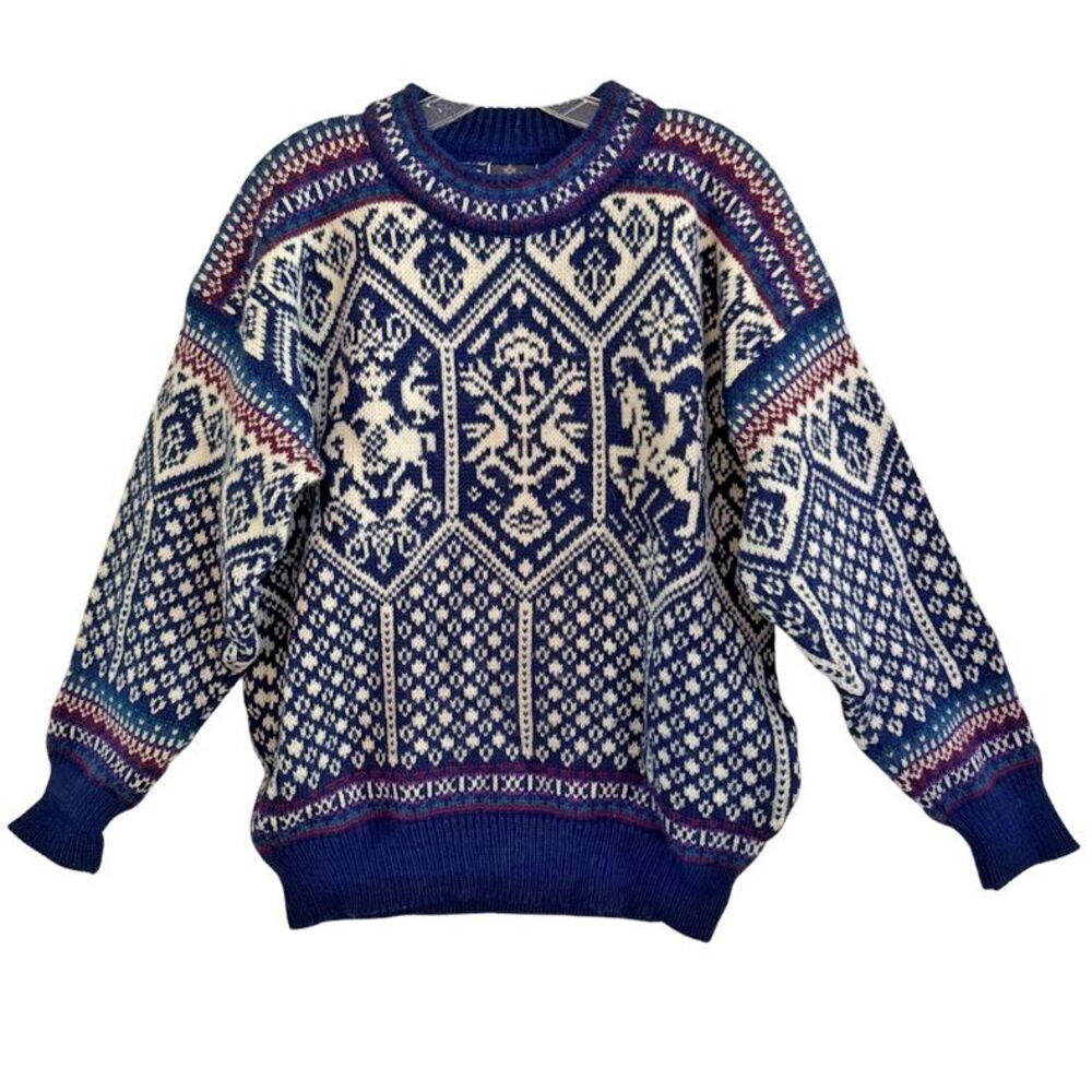 VTG Dale of Norway Lillehammer 1994 Olympics Wool Sweater Size M Ski Fair Isle
